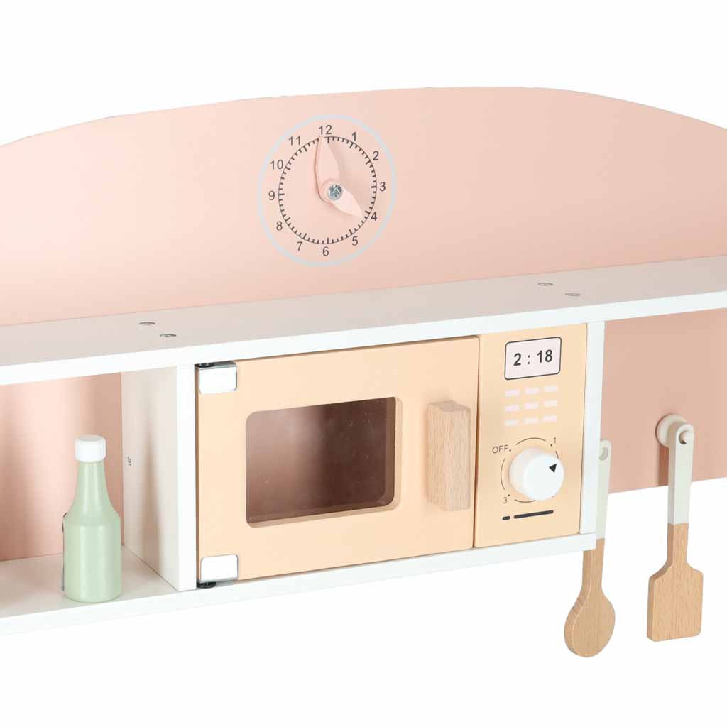 Vaikiška virtuvėlė iš MDF su priedais, rožinė, 81 cm 3