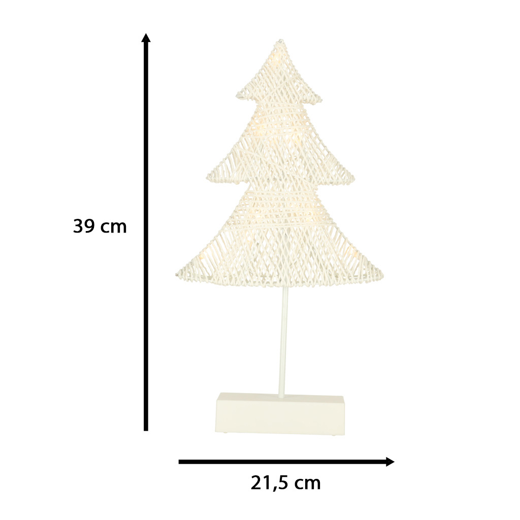 Kalėdų eglutės dekoracija 39cm 10led šiltai geltonos spalvos, maitinama baterijomis