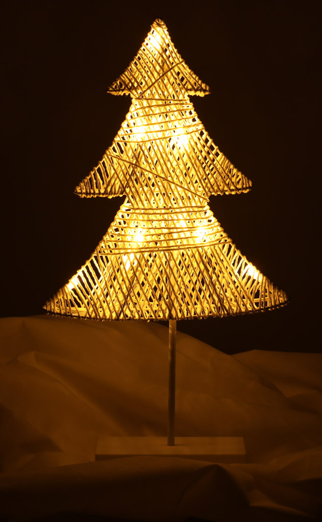 Kalėdų eglutės dekoracija 39cm 10led šiltai geltonos spalvos, maitinama baterijomis