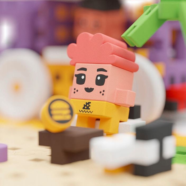 Konstruktorius marioinex mini waffle maisto sunkvežimis, 48 d.