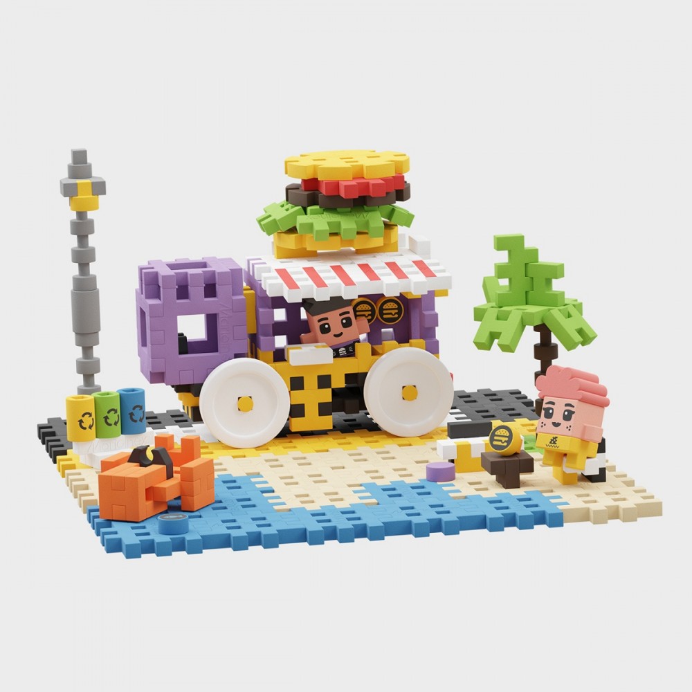 Konstruktorius marioinex mini waffle maisto sunkvežimis, 48 d.