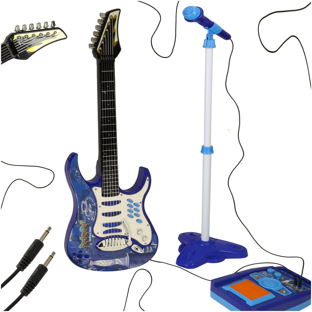Vaikiška gitara su mikrofono stovu