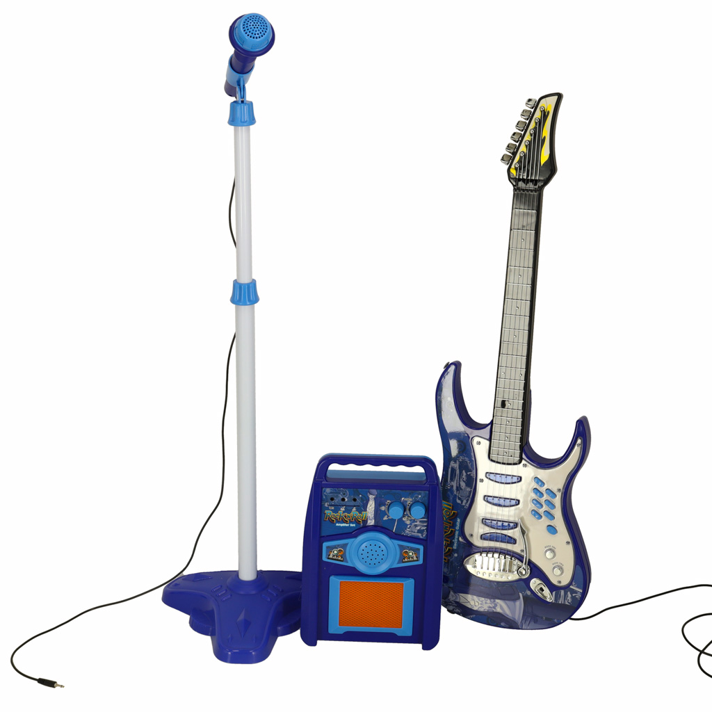 Vaikiška gitara su mikrofono stovu
