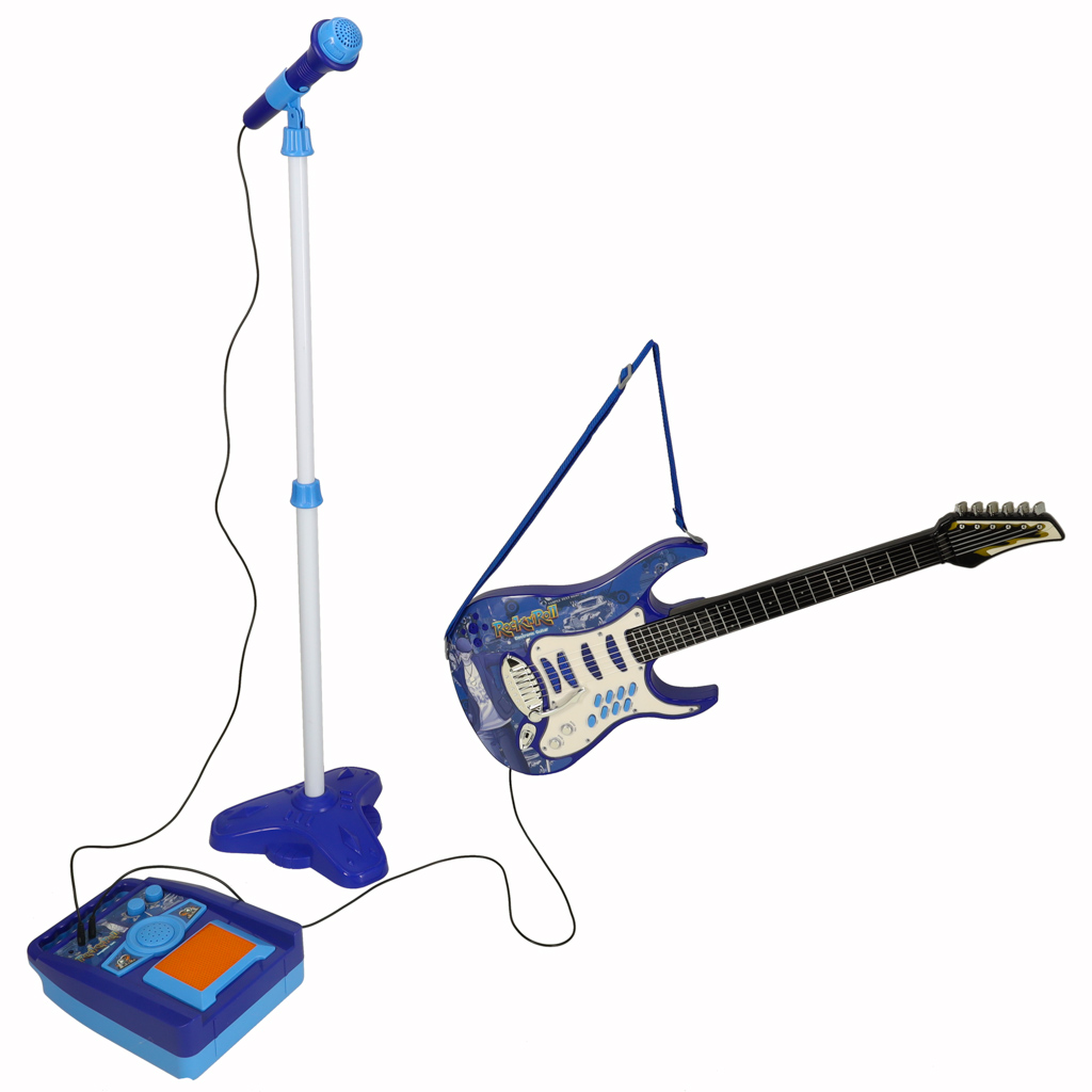 Vaikiška gitara su mikrofono stovu