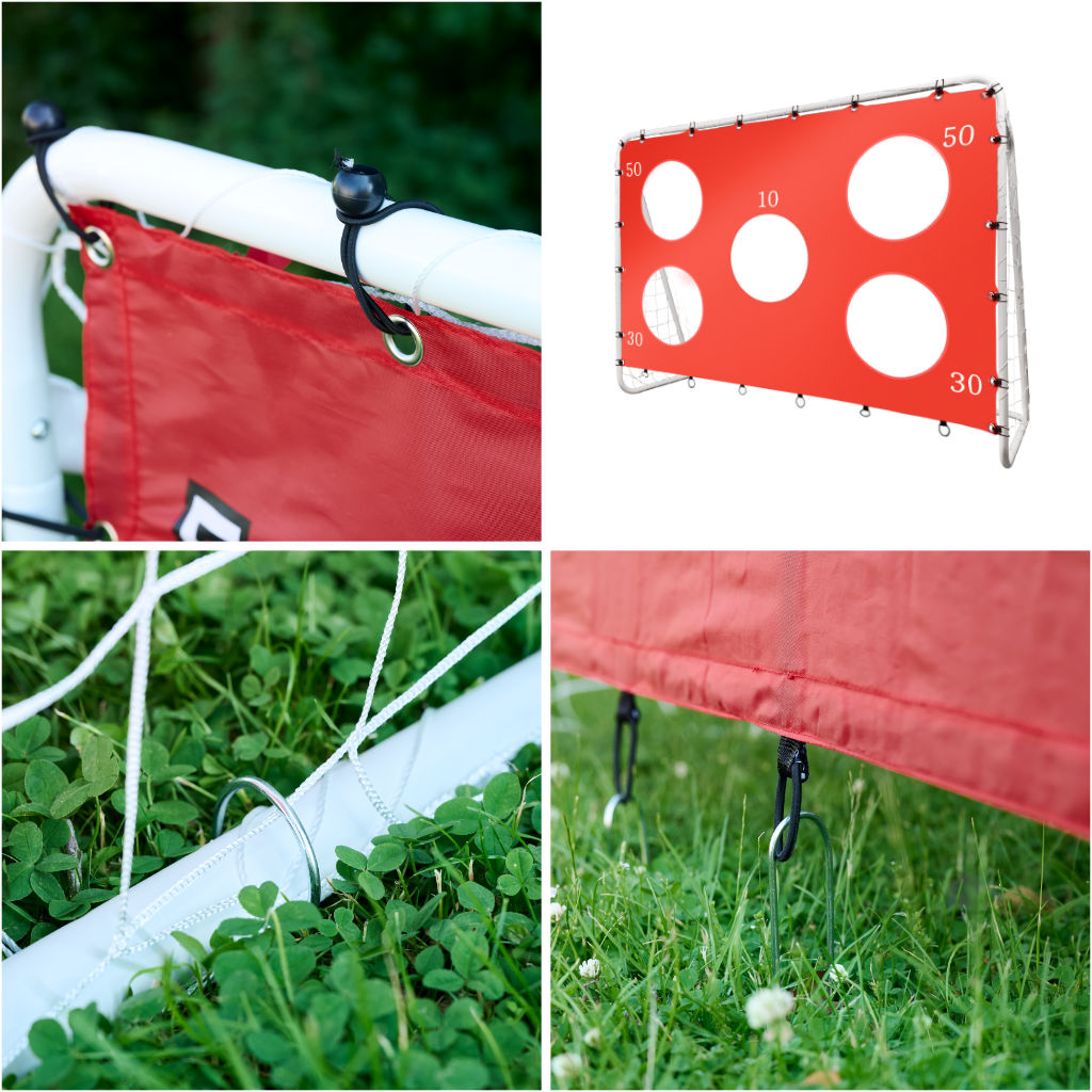 Futbolo vartai su taiklumo kilimėliu 215×153×76 cm