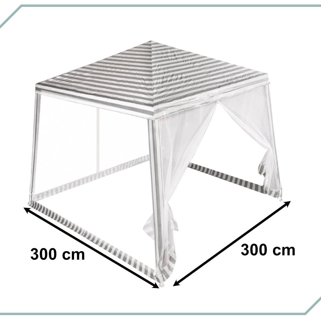 Sodo palapinė 300x300 cm su metaline konstrukcija