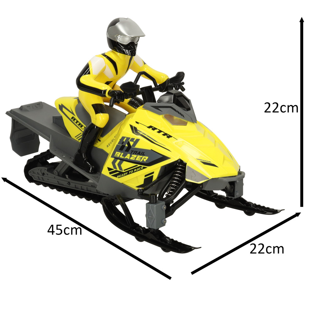 Nuotoliniu būdu valdomas sniego motociklas revolt trail blazer, geltonas