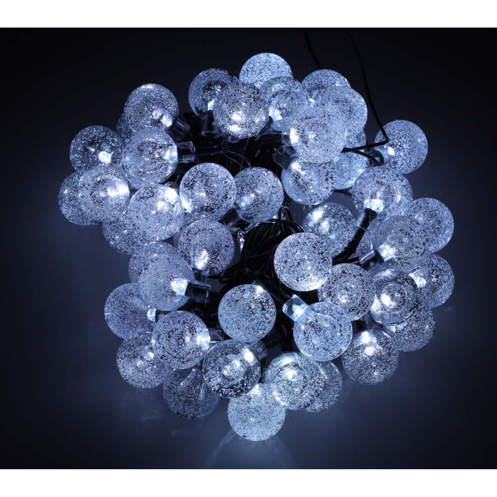 Saulės sodo girlianda 7m 50led šaltai baltos spalvos