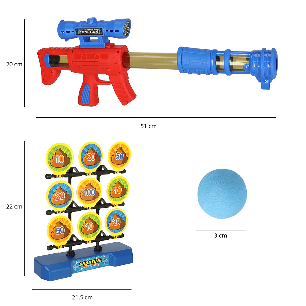 Žaislinis šautuvas su judančiu taikiniu, 51 cm