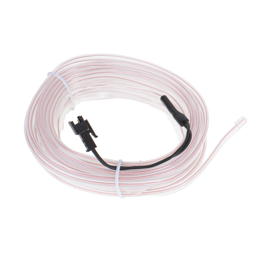 Led aplinkos apšvietimas automobiliui / usb / 12 v juosta 5 m balta