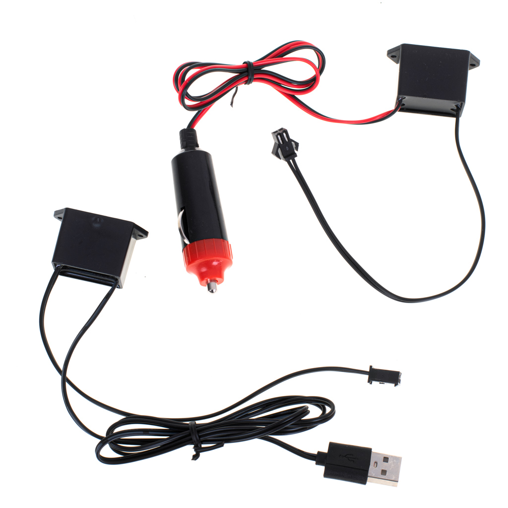 Led aplinkos apšvietimas automobiliui / usb / 12 v juosta 5 m balta