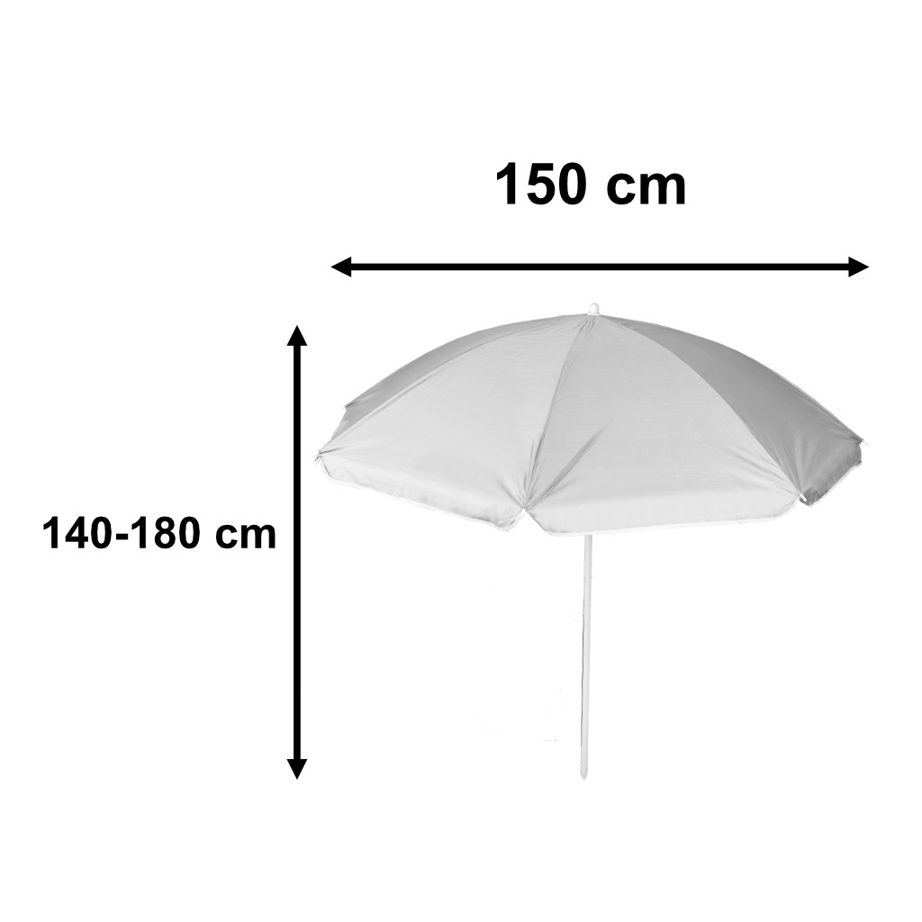 Reguliuojamas paplūdimio skėtis 150 cm pilkas