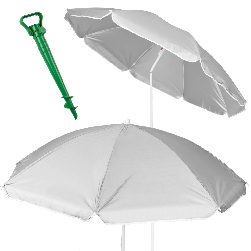 Reguliuojamas paplūdimio skėtis 150 cm pilkas