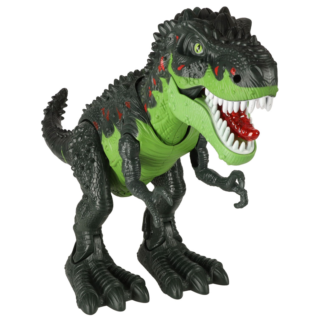 Elektroninis t-rex dinozauras vaikštantis, žalias