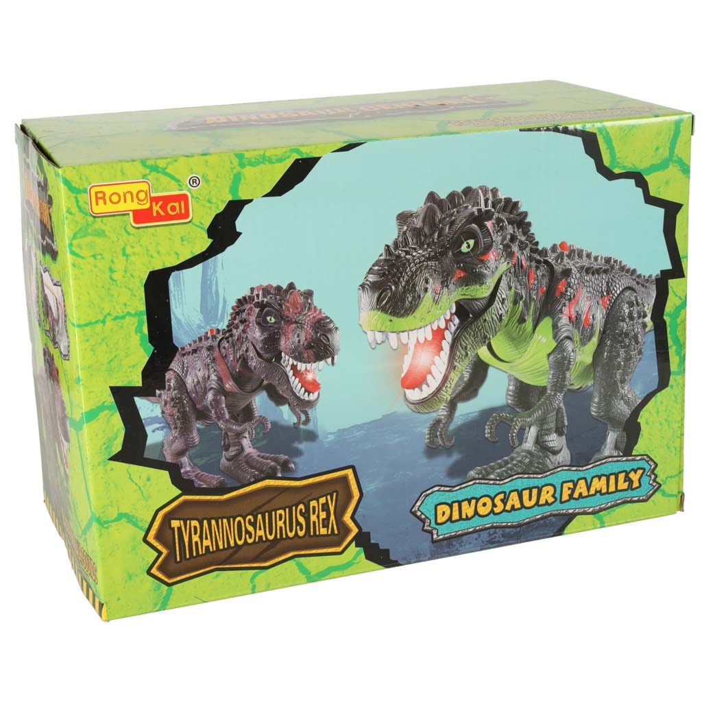 Elektroninis t-rex dinozauras vaikštantis, žalias
