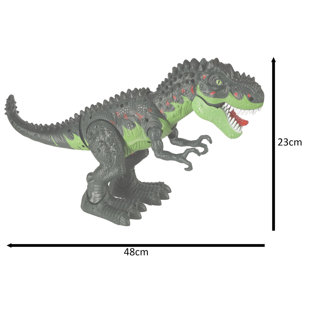 Elektroninis t-rex dinozauras vaikštantis, žalias