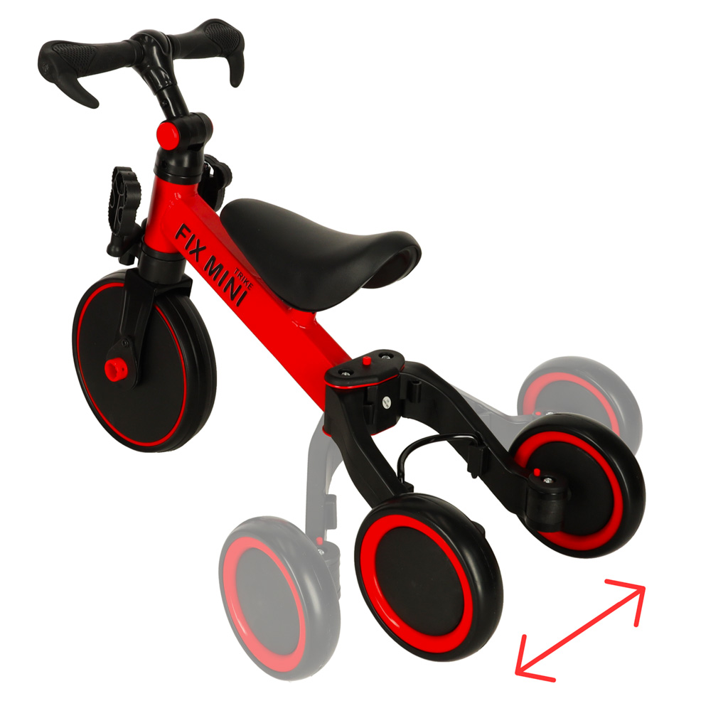 Trike fix mini krosinis triratukas 3in1 su pedalais raudonos spalvos