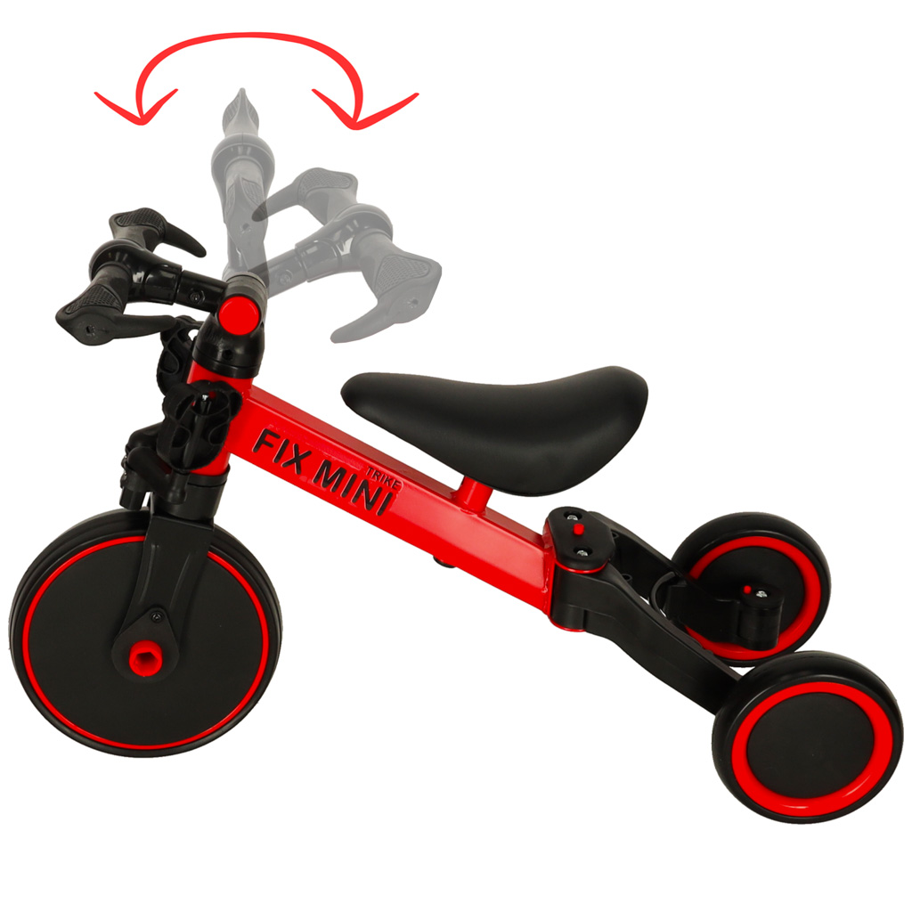 Trike fix mini krosinis triratukas 3in1 su pedalais raudonos spalvos