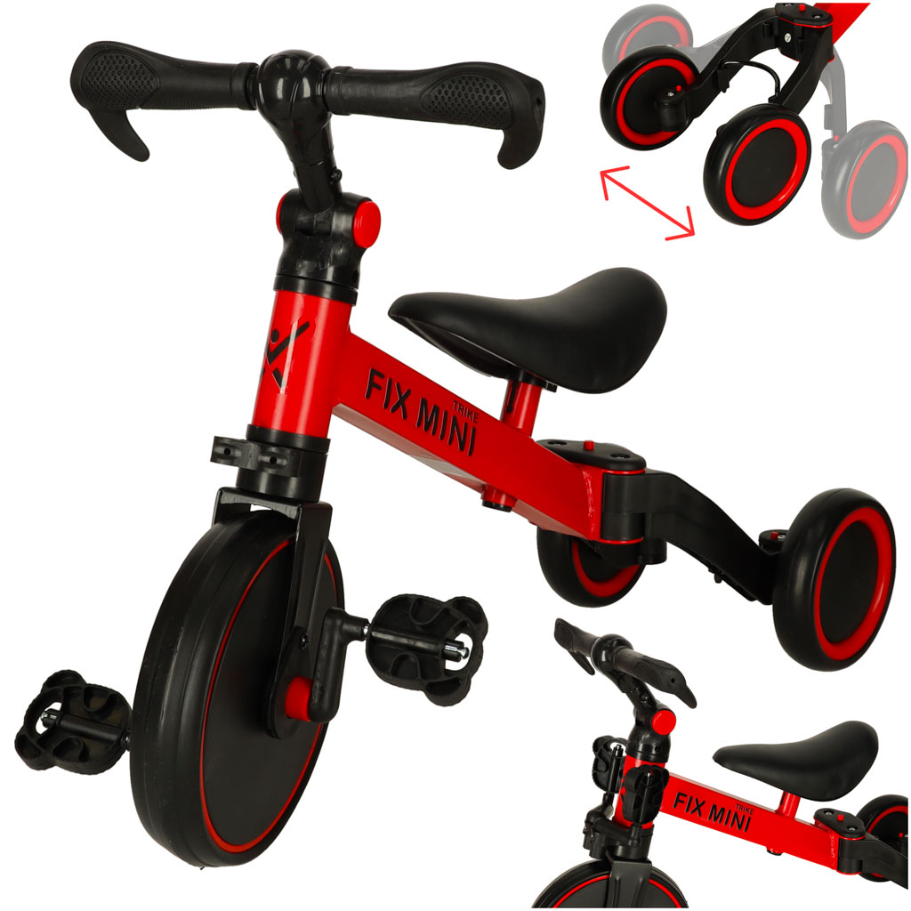 Trike Fix Mini krosinis triratukas 3in1 su pedalais raudonos spalvos