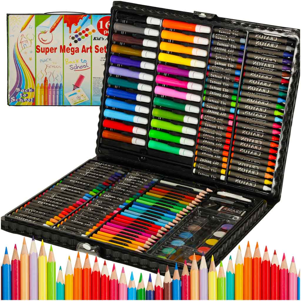 Plastikinis piešimo rinkinys super mega art set 168 vnt
