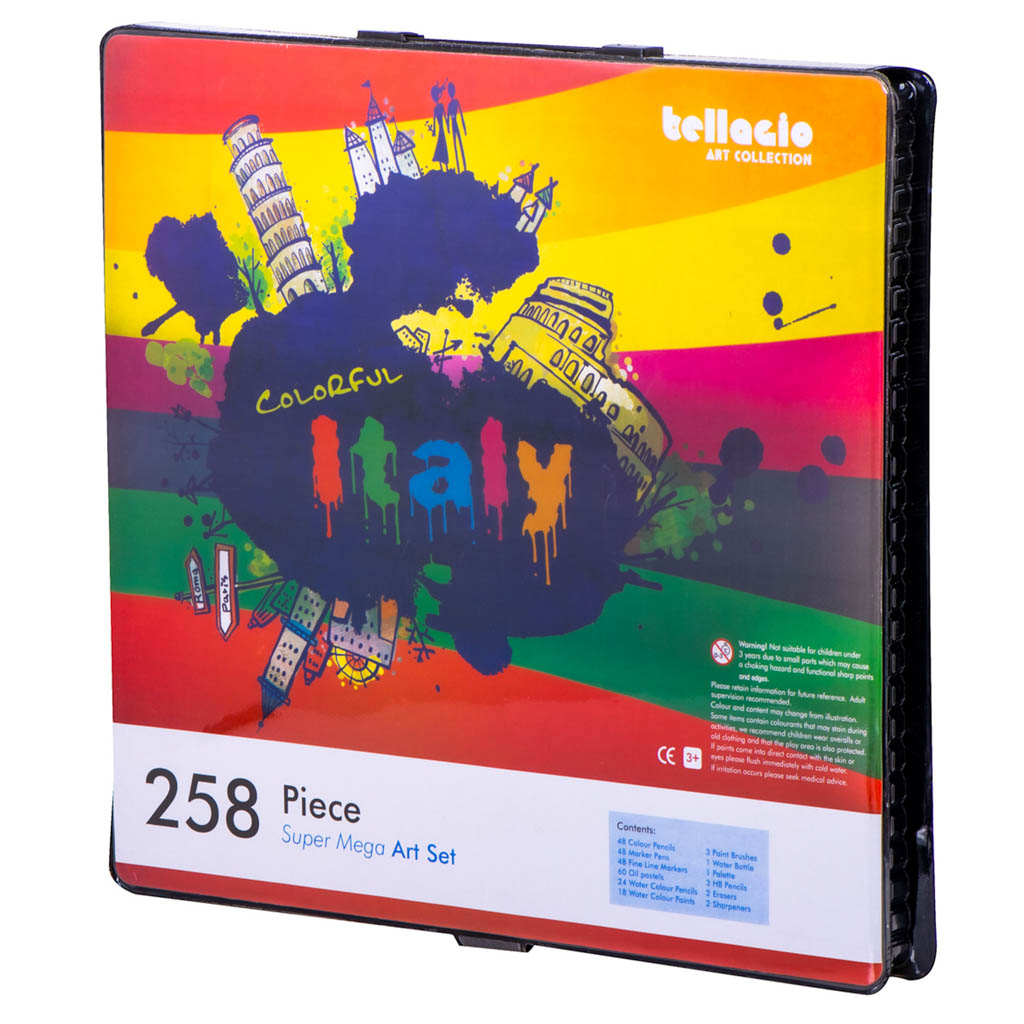 Plastikinis piešimo rinkinys super mega art set 168 vnt