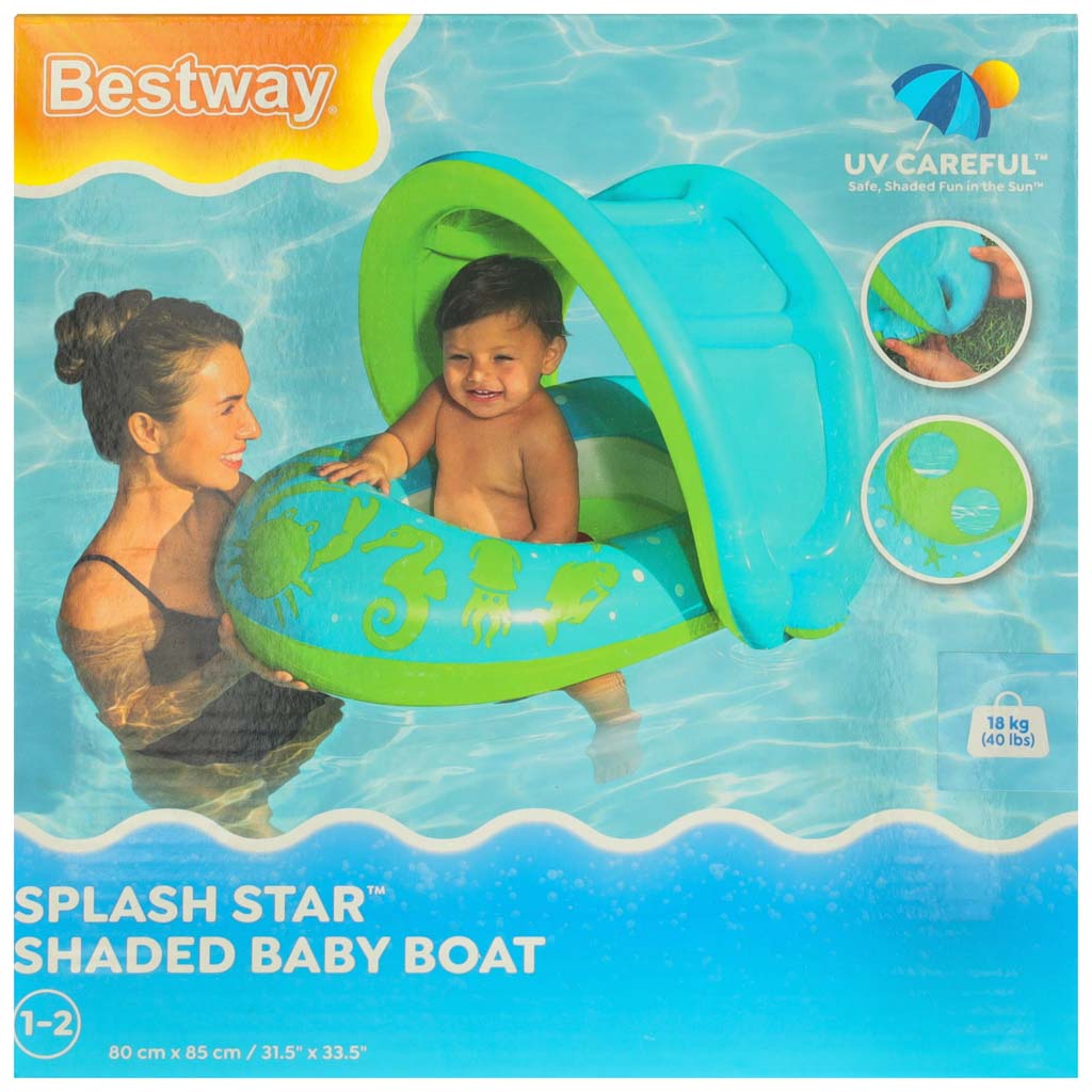 Bestway 34091 pripučiamas pontonas su stogeliu žalias