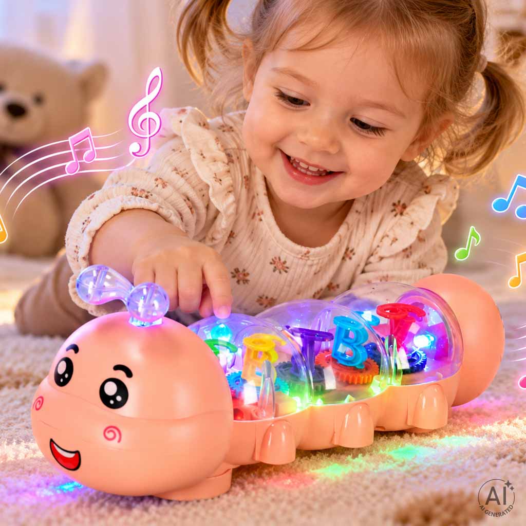 Interaktyvus vikšras su kliūčių jutikliu ir LED apšvietimu, rožinis, 24,5 × 11 × 9 cm