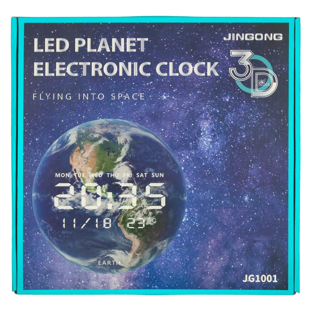 Kaina laikrodis planetos žemė mėlyna 32cm