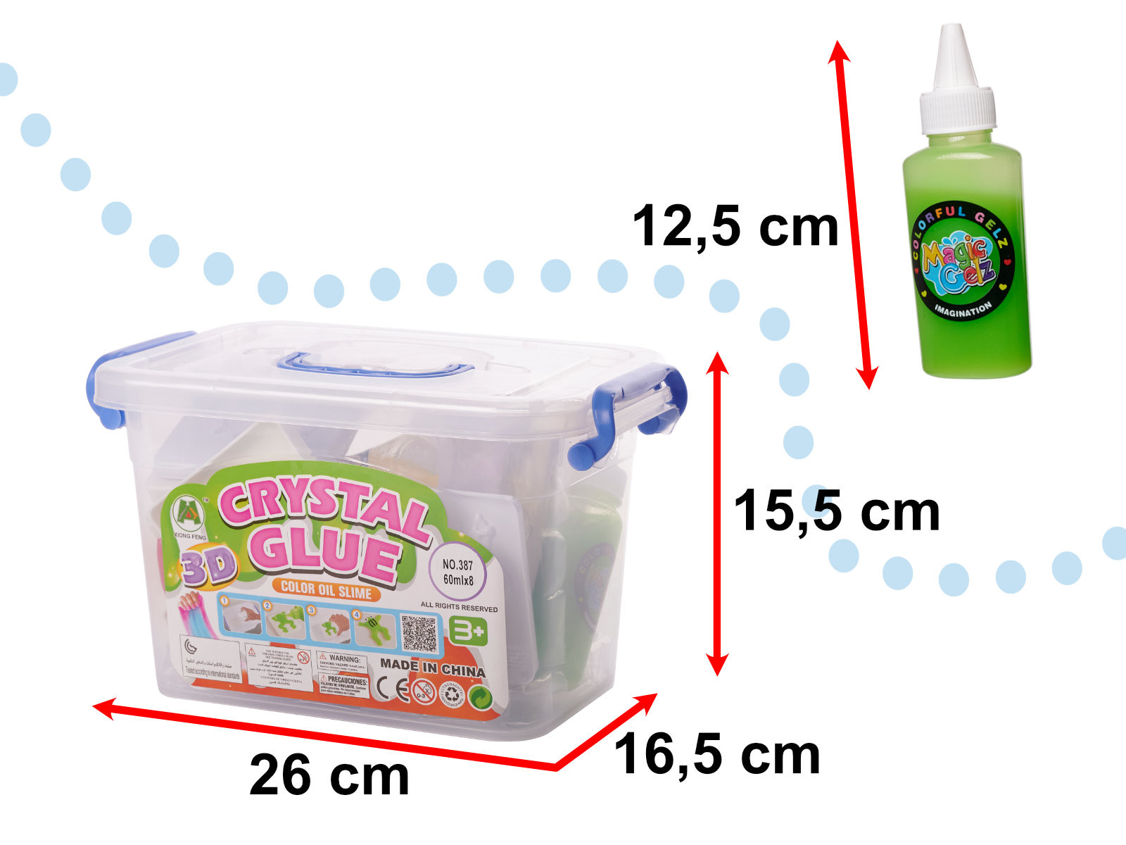 Klej crystal glue slime 3d zestaw 26el.