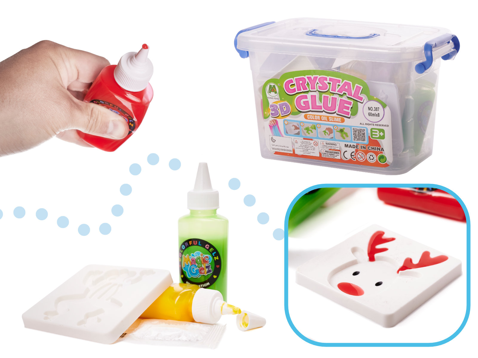 Klej crystal glue slime 3d zestaw 26el.
