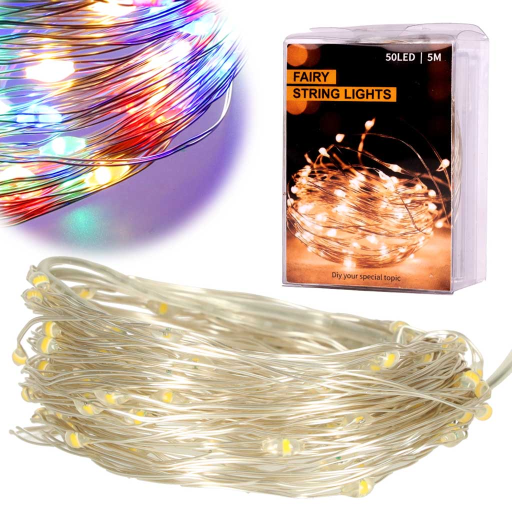 Led girlianda 5 m. 50 led, daugiaspalvė