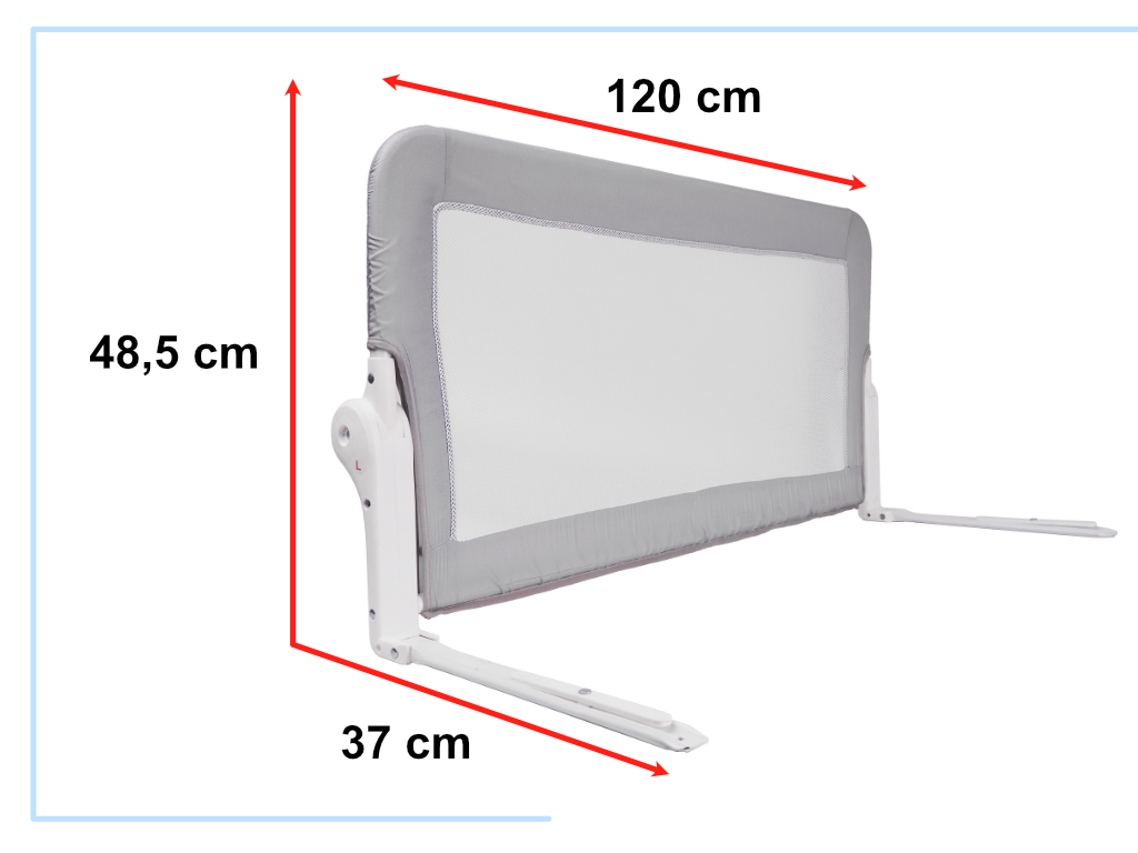 Lovos apsauga vaikams, pilka, 120 cm.