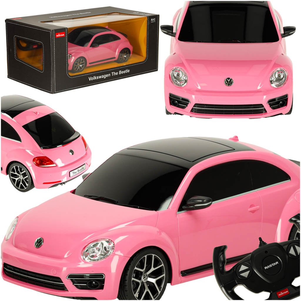 Rc automobilis 1:14 volkswagen beetle rožinės spalvos