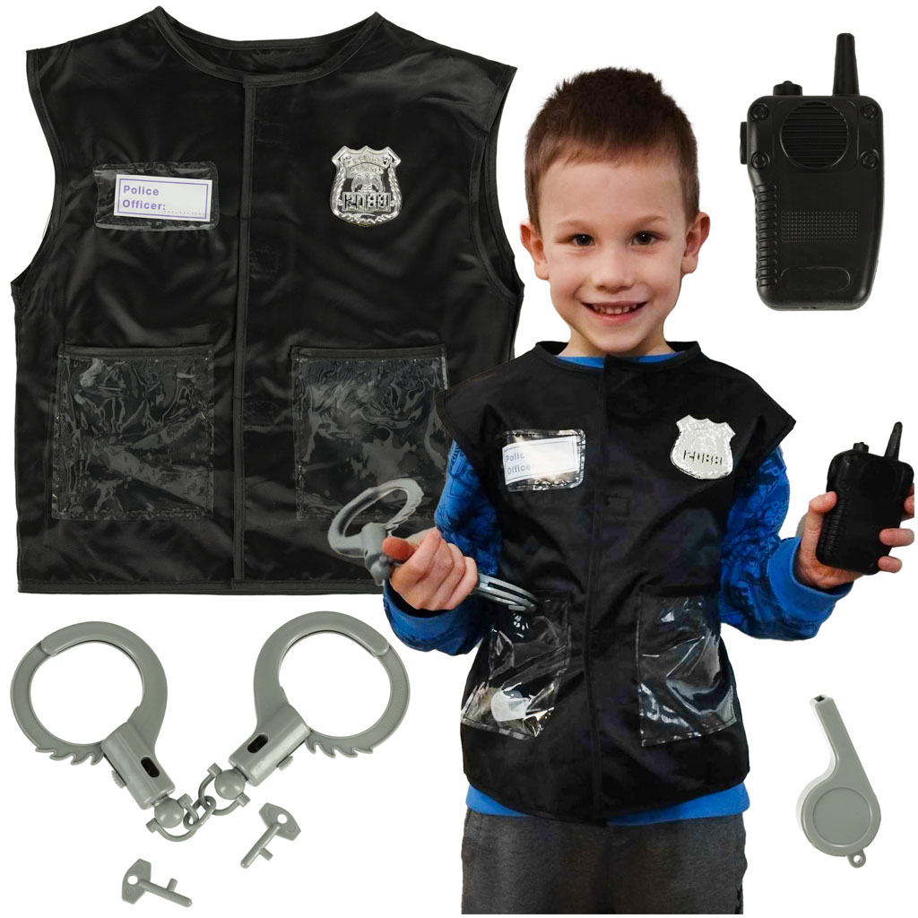 Karnavalo kostiumas Policijos pareigūnas, juodas