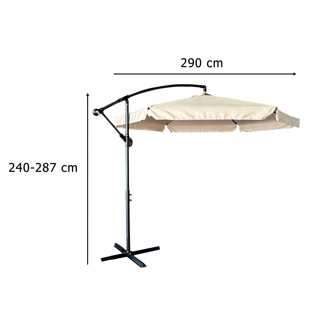 Didelis sodo skėtis su reguliuojamu aukščiu 290 cm