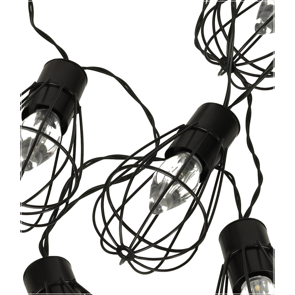 Sodo lempučių girlianda pakraunama nuo saulės, 10 led 2