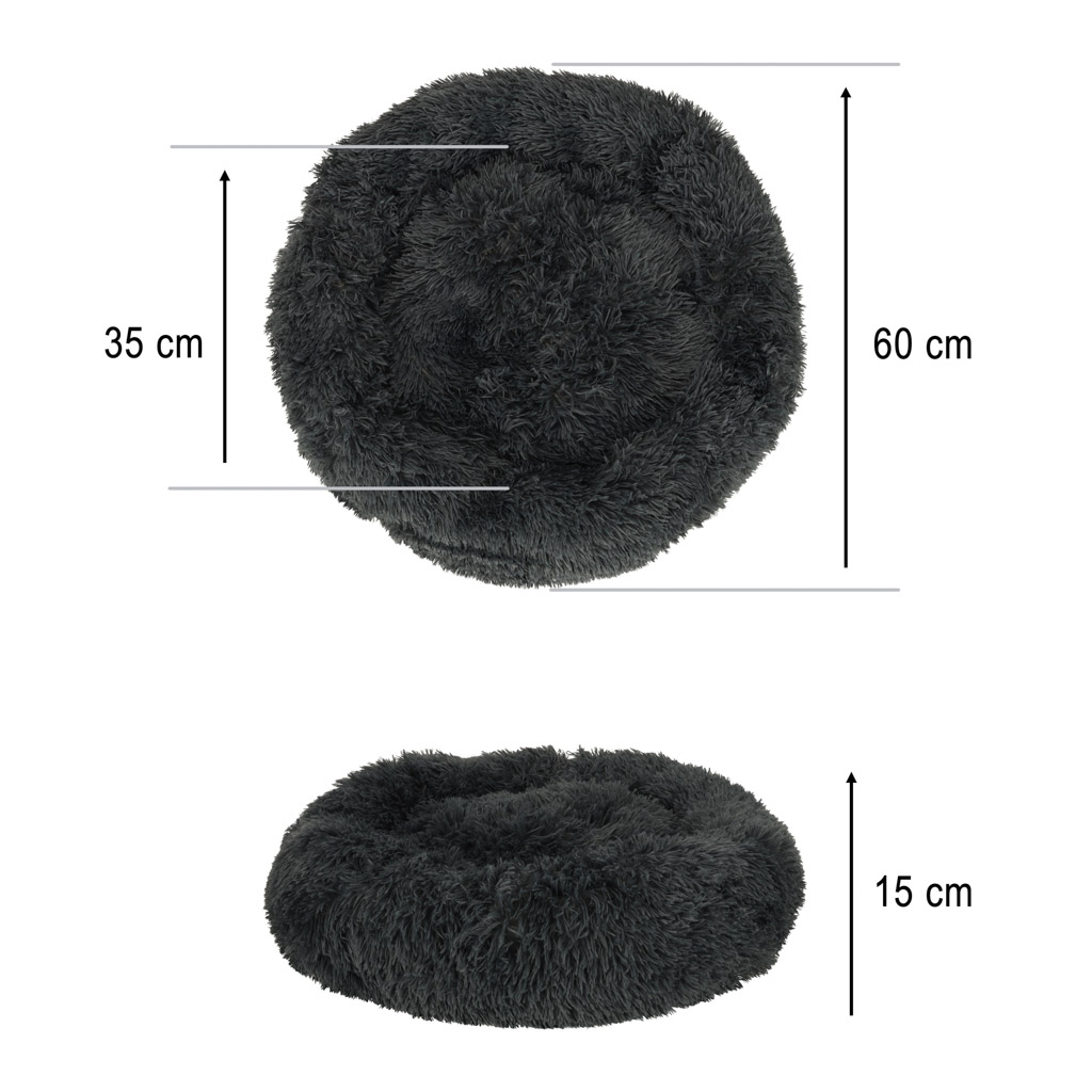 Minkštas šunų gultas 60 cm pilkas