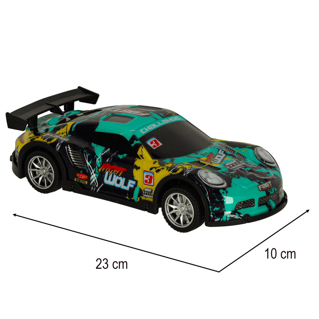 Rc sportinis automobilis mėlynos ir žalios spalvos