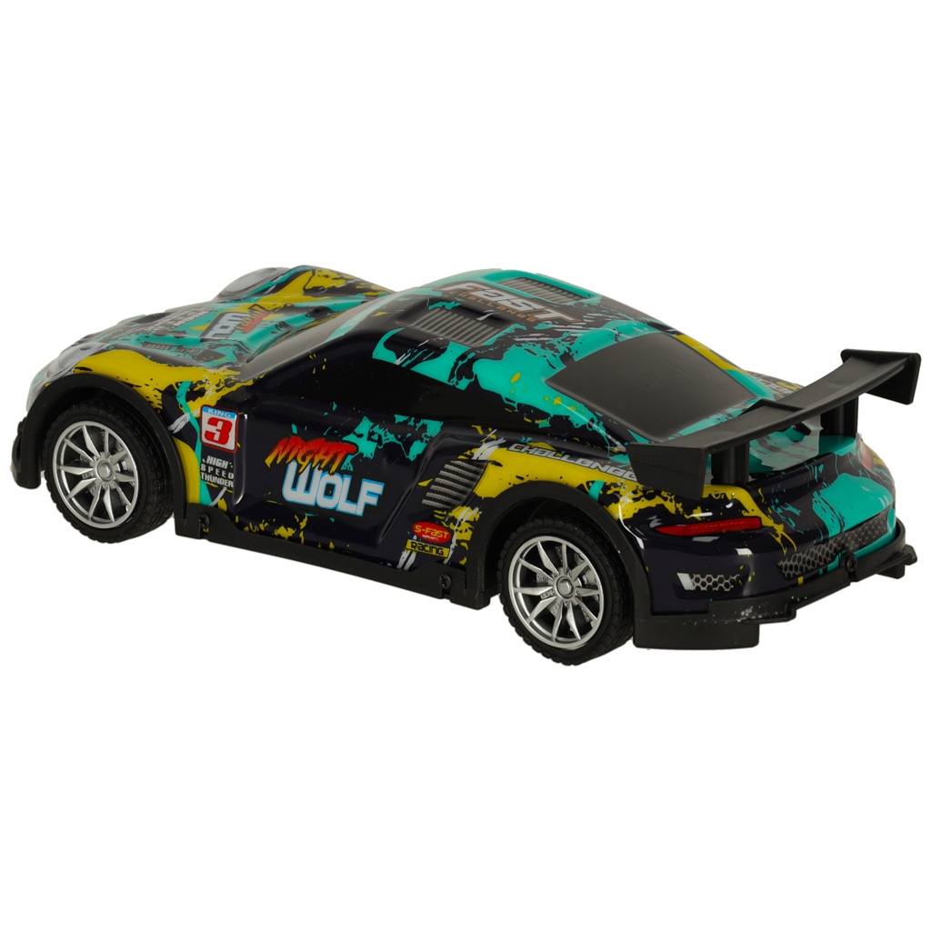 Rc sportinis automobilis mėlynos ir žalios spalvos