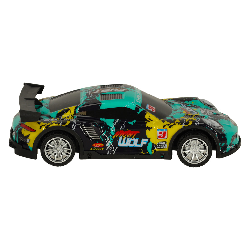 Rc sportinis automobilis mėlynos ir žalios spalvos