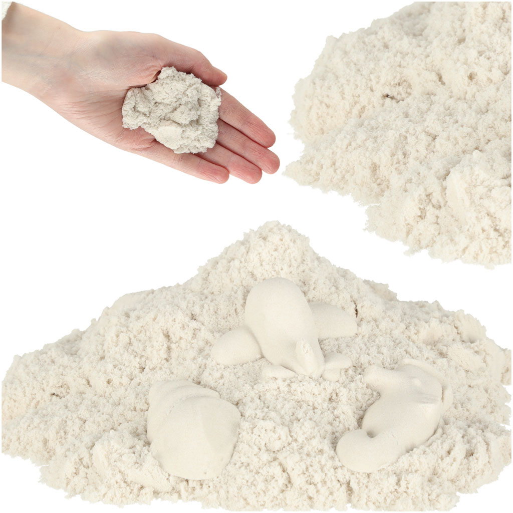 Kinetinis smėlis vaikams 1kg baltas