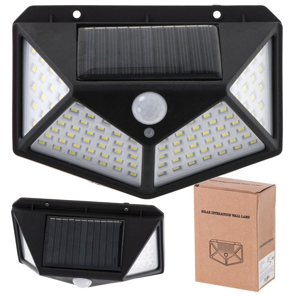 Saulės šviestuvas 100 led, juodas