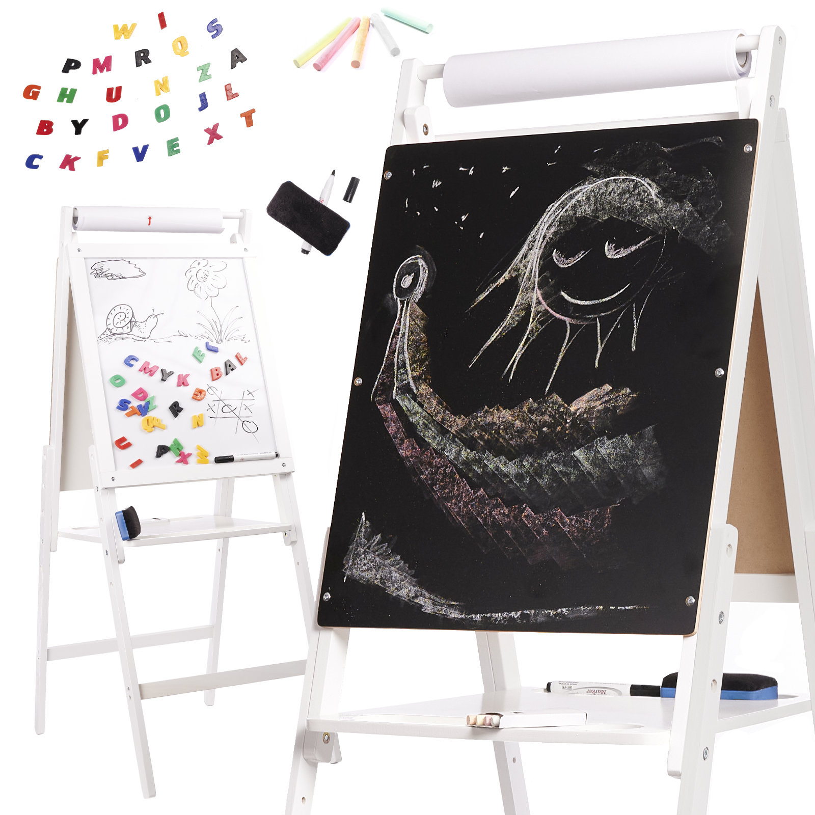 Dvipusė magnetinė lenta 43x32x115 cm