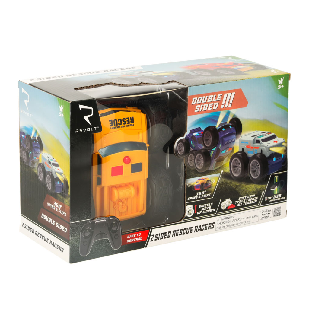Nuotoliu valdomas automobilis rc revolt 2 sided rescue racer, mėlynas