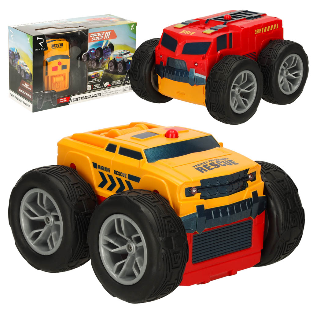 Nuotoliu valdomas automobilis rc revolt 2 sided rescue racer, mėlynas