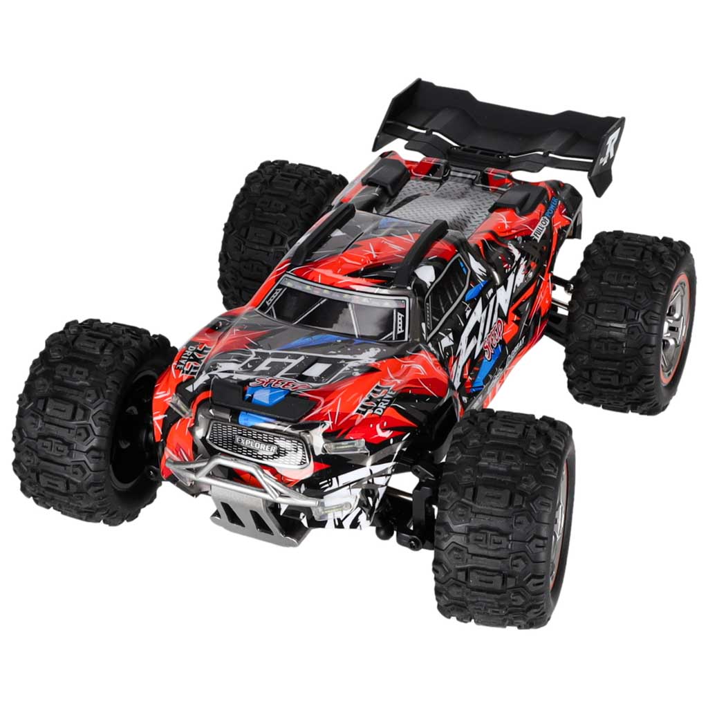 RC automobilis 4WD su bešepetėliu varikliu, juodas ir raudonas, 29 × 20,5 × 11 cm 2