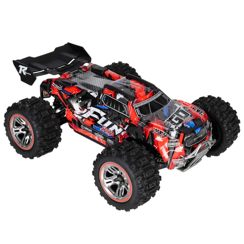 RC automobilis 4WD su bešepetėliu varikliu, juodas ir raudonas, 29 × 20,5 × 11 cm 3
