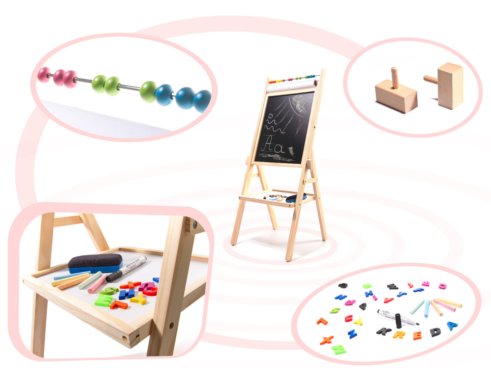 Dviguba magnetinė lenta su abaku 90 cm