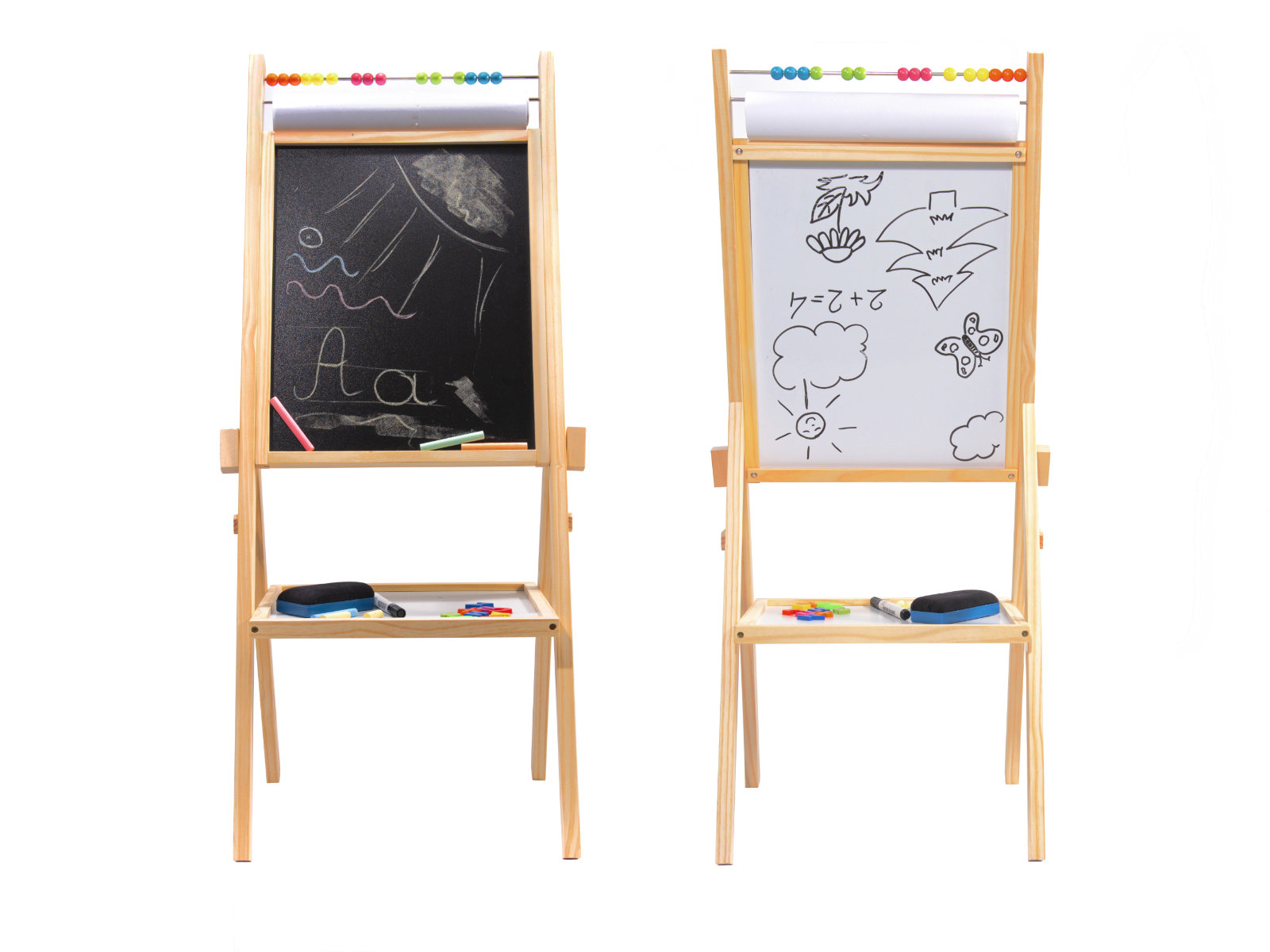Dviguba magnetinė lenta su abaku 90 cm