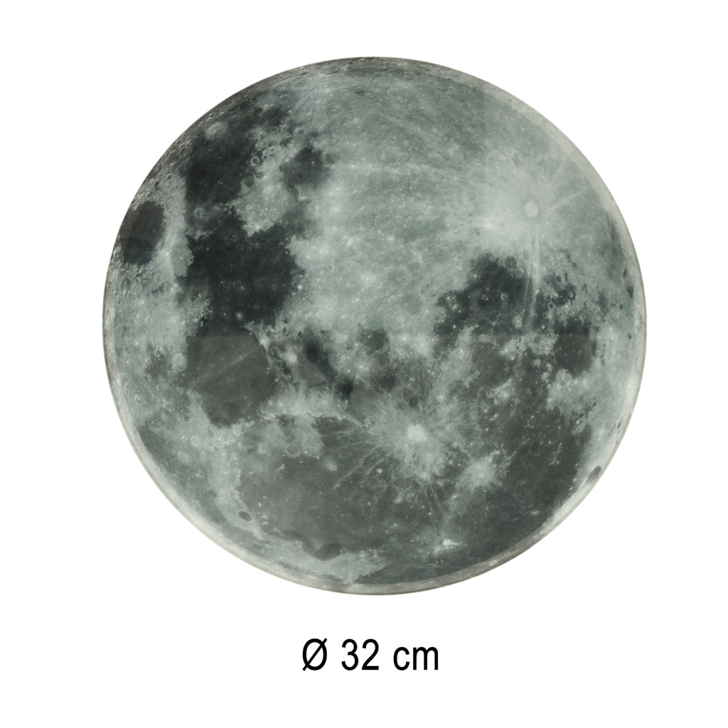 Sieninis laikrodis planet moon grey 32cm